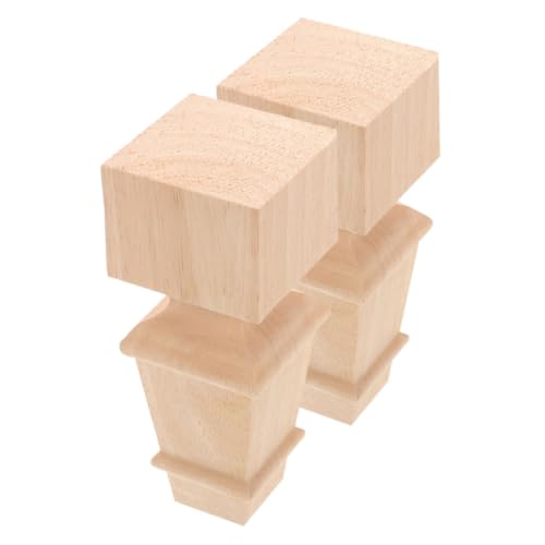 LIFKOME 2 Stück Möbelbeine Stabile Ersatz Tischbeine Kurze Holzbeine für Sofa Kommode Schrank Vielseitig für Stühle Tische und Sofafüße Einfache Montage von LIFKOME