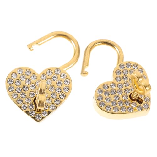 LIFKOME 2 Stück Rhinestone Herzschloss Klein Dekoratives Vorhängeschloss mit Schlüssel Herzförmiges Metall liebesschloss für Schmuckkästchen Gepäck Tagebuch und Reisegebrauch Goldfarben LIFKOME 2 Stück Rhinestone Herzschloss Klein Dekoratives Vorhängeschloss mit Schlüssel Herzförmiges Metall liebesschloss für Schmuckkästchen Gepäck Tagebuch und Reisegebrauch Goldfarben von LIFKOME
