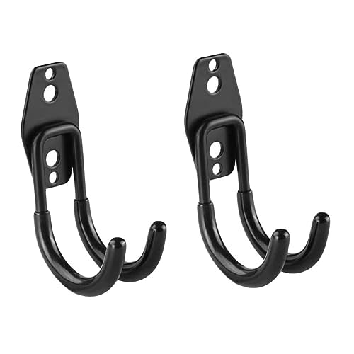 LIFKOME 2 Stück Schwere Metall Wandhaken Robust Langlebig für Garage und zur Aufbewahrung von Gartengeräten und Werkzeugen Schwarz Kleine Gebogene Form von LIFKOME