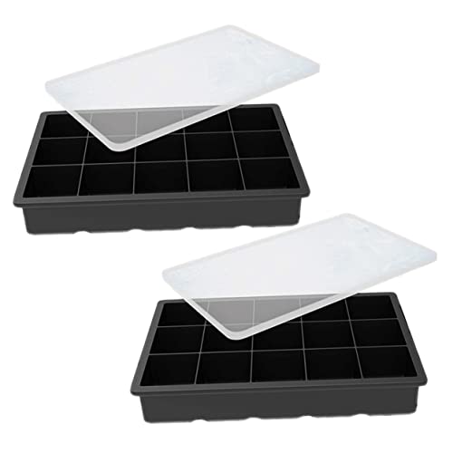 LIFKOME 2 Stück Silikon Eiswürfelformen mit Deckel Fächer Eiswürfelbehälter für Getränke Platzsparend und Stapelbar für Partys und Familienfeiern LIFKOME 2 Stück Silikon Eiswürfelformen mit Deckel Fächer Eiswürfelbehälter für Getränke Platzsparend und Stapelbar für Partys und Familienfeiern von LIFKOME