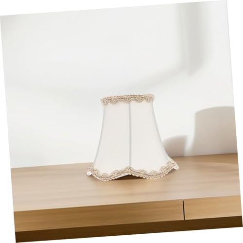 LIFKOME 2 Stück Stoff Lampenschirm Abdeckung Lampenschirm Ersatz für Tischlampe Kronleuchter Wandlampe Dekorativer Lampenbezug Weiß Europäischer Stil von LIFKOME