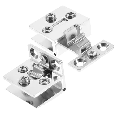 LIFKOME 2 Stück Teiliges Glas scharnier aus Langlebiger Zinklegierung Verschleißfest Rostfrei für Vitrinen Weinschranktüren Einfache Montage ohne Bohren Sanft Schließend Idealer Ersatz von LIFKOME