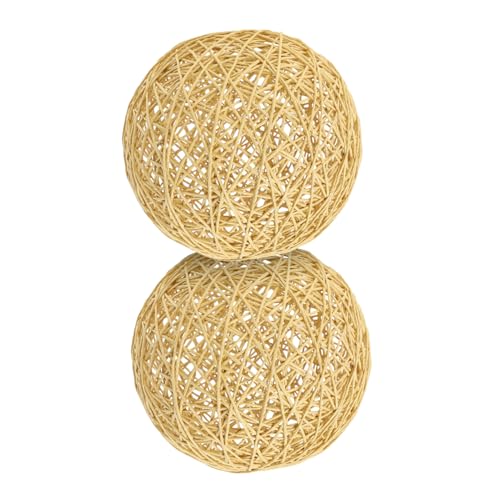LIFKOME 2 Stück Teiliges Handgewebter Rattan lampenschirme DIY Lampenschirm Zubehör Natürliche Deckenleuchte Abdeckung für Wohnzimmer Schlafzimmer Warme Beleuchtung von LIFKOME