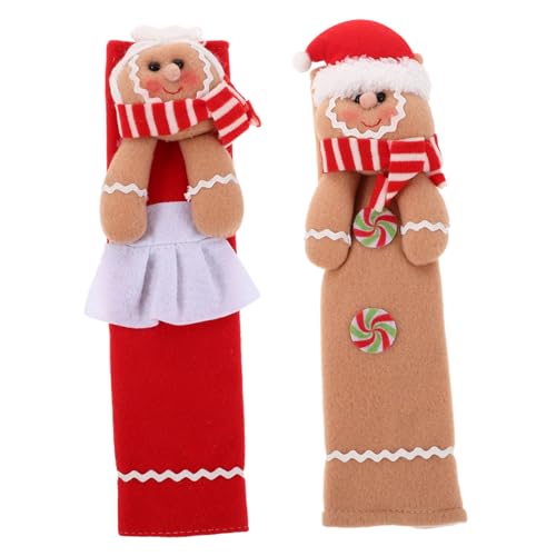 LIFKOME 2 Stück Teiliges Weihnachts-griffschoner Weichem Stoff Abnehmbar Waschbar für Kühlschrank- Mikrowellen Geschirrspülergriffe Vielseitige Weihnachts-dekoration für Küche und Haushalt von LIFKOME
