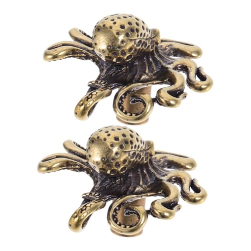 LIFKOME 2 Stück Vintage Messing Schrankknöpfe Design Nautische Türgriffe Maritimer Stil für Kommode Schublade Kleiderschrank Meerestier Dekoration von LIFKOME