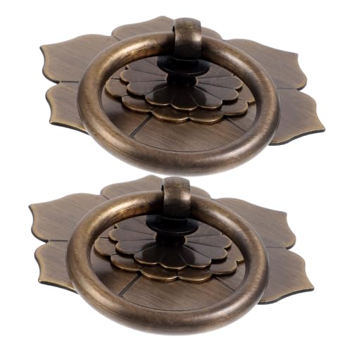 LIFKOME 2 Stück Vintage Metallmöbelgriff Runder Ringgriff aus Langlebiger Legierung Antike Schubladengriff Robust Rostbeständig für Schränke Kommoden Küchenschränke Geeignet von LIFKOME