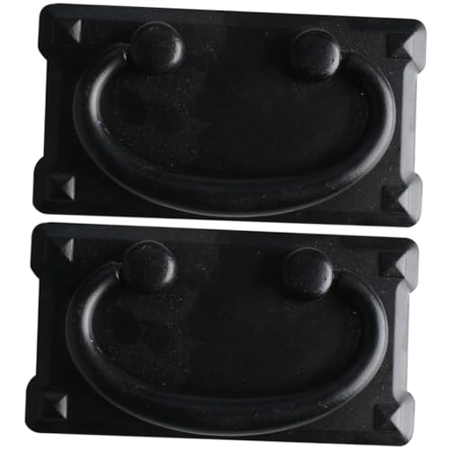 LIFKOME 2 Stück Vintage Schrankgriff Schwarz Antike Möbelgriffe Ring Ziehgriff für Küchenschränke Kommoden und Langlebig Einfache Montage Eleganter Retro Stil für Stilvolle Raumdekoration von LIFKOME