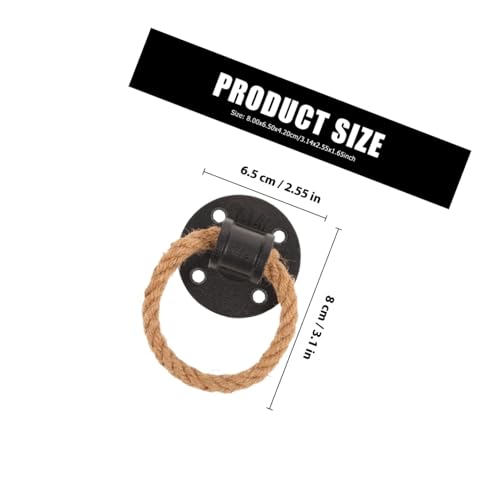 LIFKOME 2 Stück Vintage Schrankgriff Schwarzem Eisen mit Rustikalem Hanfseil Runder Möbelknopf für Schrank Schublade Kommode Einfache Montage Dekorativer Küchengriff Antiker Stil von LIFKOME