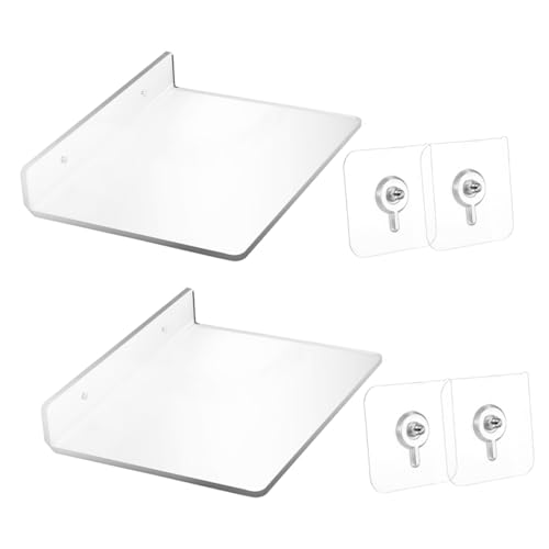 LIFKOME 2 Stück Wandregal Badezimmer Organizer Förmige Transparente Wandhalterung ohne Bohren für Badutensilien und Deko LIFKOME 2 Stück Wandregal Badezimmer Organizer Förmige Transparente Wandhalterung ohne Bohren für Badutensilien und Deko von LIFKOME