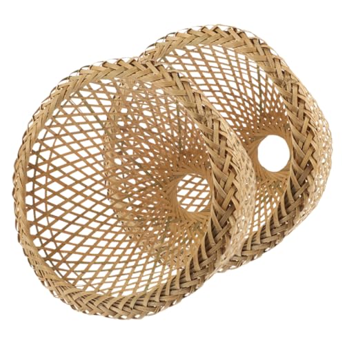 LIFKOME 2 Stück Woven Lampenschirm Rustikaler Pendelleuchte Lampenabdeckung Natürliche Textur Für Schlafzimmer Restaurant Büro Hotel Flur Küche von LIFKOME
