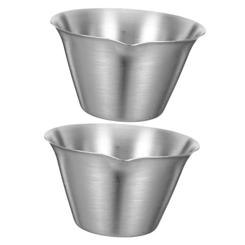 LIFKOME 2 Stücke Italian coffee extract cup Cappuccino -Zubehör Milchspritterbecher Schaumbecher Espressomaschinenzubehör Bar -Messbecher Espressotassen aus Metall Edelstahl 304 Silber von LIFKOME