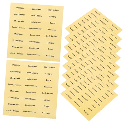 LIFKOME 20 Blatt Teiliges Wasserdichter Kosmetikflaschen aufkleber Selbstklebende Pflegeproduktetiketten für Reise flaschen Transparente Leicht Haftende Abziehbilder zur Praktischen von LIFKOME