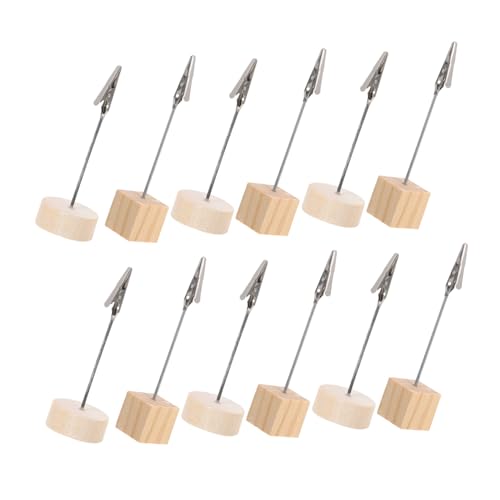 LIFKOME 20 Stück Teiliges Holz Tischkartenhalter Kompakte Bilder Memo Clips Dekorative Sitzplatzhalter aus Natürlichem Holz Vielseitig für Hochzeiten Partys und Büro Kombination Säule von LIFKOME