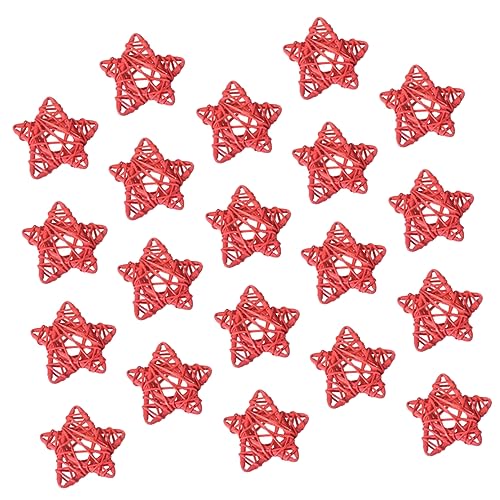 LIFKOME 20 Stück Teiliges Rattan Stern Ornament Handgeflochtene Rote Stern Dekoration für Weihnachts Party und Klassenzimmergestaltung Natürliche Rattan Kugeln für DIY Vase und von LIFKOME