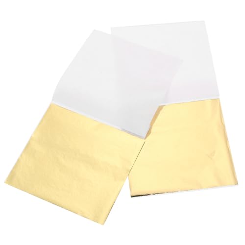 LIFKOME 200 Blatt Goldfolie zum Basteln Imitation Blattgold Flocken für DIY Kunstprojekte Glänzende Metallfolie für Möbeldekoration und Kreative Handwerksgestaltung K Gold von LIFKOME