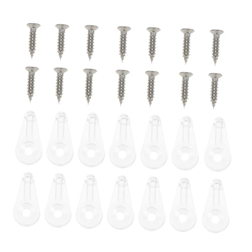 LIFKOME 25 Stück Teiliges Transparente Klemmhalter mit Schrauben Stabile Kunststoff Glashalter für Glasplatten Geeignet für Schranktüren Vitrinen und Displays Einfache Montage Sicherer von LIFKOME