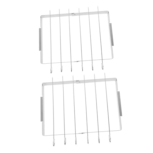 LIFKOME 2er-set Grillspießständer – Faltbarer Grillspießständer Aus Mit Schaschlikspießen Aus Metall Zum Kochen Im Freien, Camping, Picknick von LIFKOME
