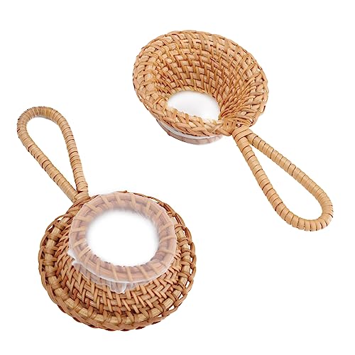 LIFKOME Teesieb-filter-set 2-teilig Rattan-teesieb Teekannensieb Tee-ei Filter Gelb von LIFKOME