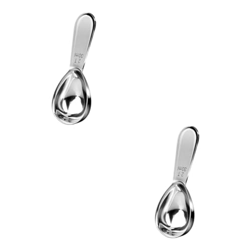 LIFKOME 2st Honig Flüssiger Löffel Für Teeblätter Kaffeemaschine Küche Messen Edelstahllöffel Milchpulverschaufel Messlöffel Aus Metall Nepresso Soße Salz Rostfreier Stahl Mit von LIFKOME