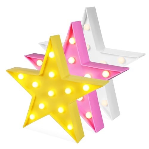 LIFKOME 3 Regenbogen fünffacher Sternlicht Sternzeichen Sternenzimmerdekoration Hochzeitsdekor Dekorationen für Talentshows beleuchteter Stern Festzelt Lichtzeichen Partylicht Plastik von LIFKOME