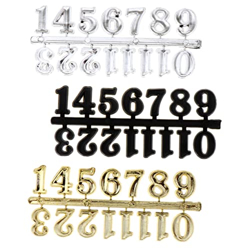 LIFKOME 3 Sätze Teiliges DIY Uhr Zahlen Selbstklebende Langlebige Uhrziffern Ersatz für Wanduhren Einfache Montage Geeignet für Kreative Uhr Reparatur und Dekoration von LIFKOME