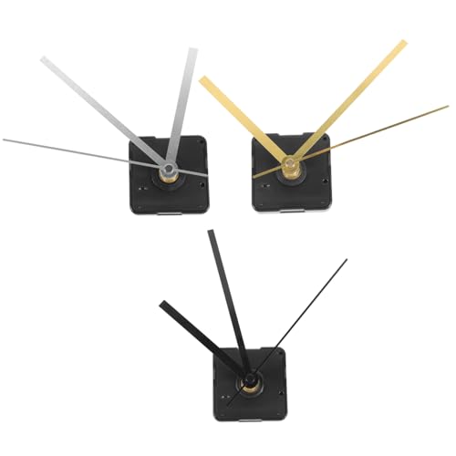 LIFKOME 3 Sätze Wanduhr Mechanismus Geräuschloser Quarzuhrwerk mit Zeigern für DIY Uhr Teilig Gold Schwarz Silber Installieren Langlebig und von LIFKOME