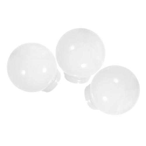LIFKOME 3 Stück Acryl Kugel Lampenschirm Weiß Wetterfest Outdoor Ersatzschirm für Garten Straßenlaterne mit Gewinde Einfach zu Montieren und Pflegeleicht von LIFKOME