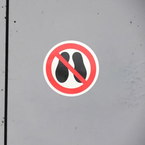 LIFKOME 3 Stück Selbstklebende Sicherheitshinweise Aufkleber Bitte Nicht Betreten Warnaufkleber für Sicherheitsmaßnahmen Fabriken und Öffentlichen Bereichen Leicht Anzubringen Starke von LIFKOME