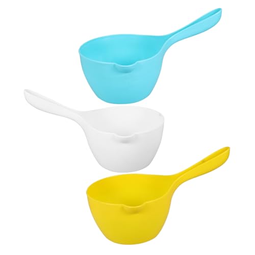 LIFKOME 3 Stück Teiliges Wasserlöffel aus PP Vielseitiger Küchen Badeschöpfer Leicht und Langlebig für Haushalt Garten Camping Praktische Wasserschaufel in Weiß Gelb und Blau von LIFKOME