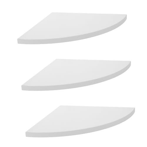 LIFKOME 3 Stück Teiliges Weißes Dreieckiges Eckregal aus Robustem Material Platzsparendes Wandregal für Küche Bad und Wohnzimmer Modernes Design zur Optimalen Raumausnutzung Kleinen von LIFKOME
