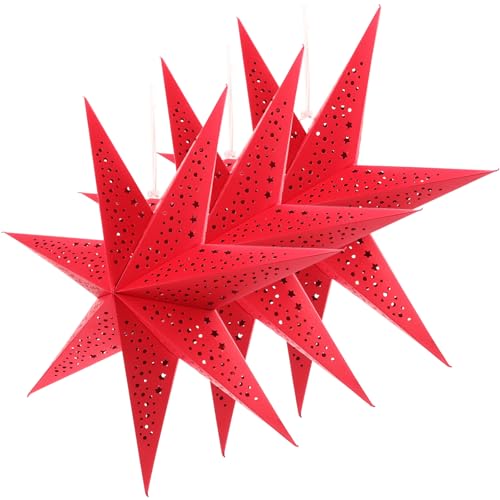 LIFKOME 3 Stück Weihnachts Sternlampenschirme Kreative Hängende Deckenleuchte Rot für Festliche Dekorationen Zuhause Büro oder Geschäft LIFKOME 3 Stück Weihnachts Sternlampenschirme Kreative Hängende Deckenleuchte Rot für Festliche Dekorationen Zuhause Büro oder Geschäft von LIFKOME