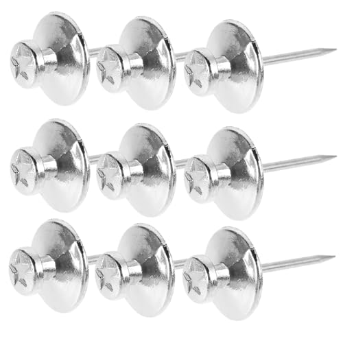 LIFKOME 30 Stück Dekorative Reißzwecken aus Fünfzackige Sternform Robuste Wandnägel für Schlüssel Wandbilder Pinnwand und Korkplatten Vielseitig Einsetzbar Silberfarben von LIFKOME