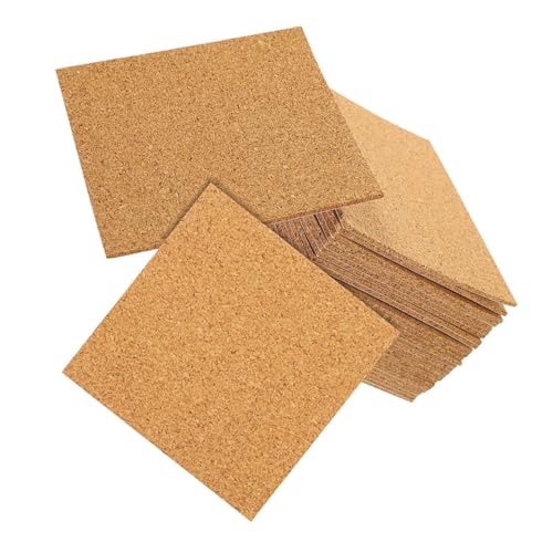 LIFKOME 30 Stück Selbstklebende Korkunterlage Selbstklebender Untersetzer Aus Kork Korkplatte Abziehen Und Aufkleben Kork-pads Klebekork Für Untersetzer Selbstklebende Korkplatten Braun von LIFKOME