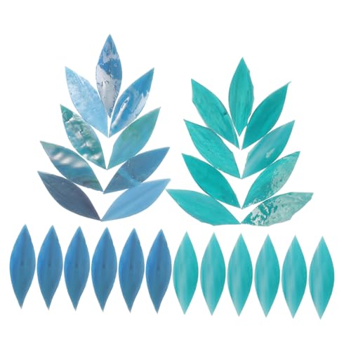 LIFKOME 30 Stück Teiliges Glas Mosaiksteine mit Sanften Farben Kratzfest und Langlebig Glatte Oberfläche für DIY Bastelarbeiten Vasen und Kreative Mosaikgestaltung Passend für Fugenmasse von LIFKOME