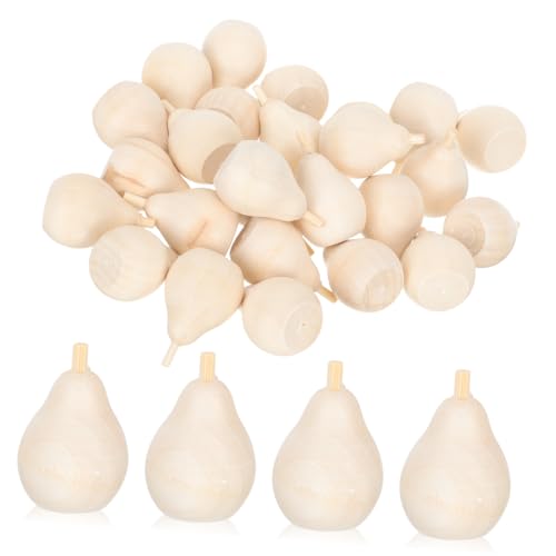 LIFKOME 30 Stück Teiliges Holzbastelset Früchte Unbemalt aus Sicherem Holz für DIY Kreative Tischdekoration Handliche Leichte Holzfrüchte zur Hand auge koordination und Fingerfertigkeit von LIFKOME