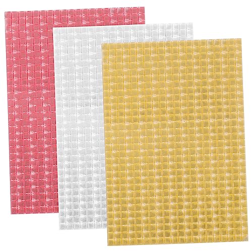 LIFKOME 3Blätter Selbstklebende Spiegelfliesen Mosaikfliesen Roségold und Dekorative Aufkleber für Wände und DIY Projekte von LIFKOME