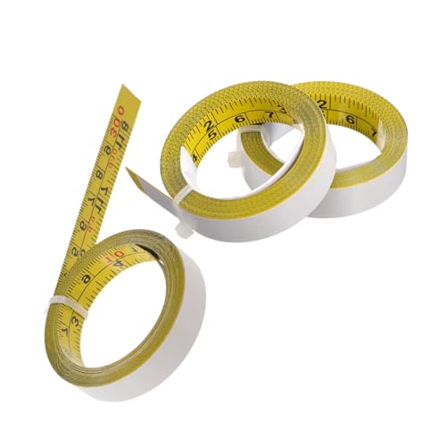 LIFKOME 3Roll Selbstklebendes Stahl-maßband Präzise Metrisch und Imperial Flexible Wiederverwendbare Klebefolie für Werkbank Holzarbeiten und Technische Messungen Lang von LIFKOME