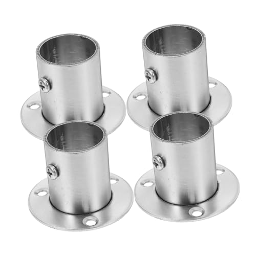 LIFKOME 4 Stück Edelstahl Wandhalterung mit Schrauben Vielseitiger Stangenflansch für Kleiderstange Handtuch Gardinenstangen Einfache Montage Modernes Design Rohrhalterung von LIFKOME