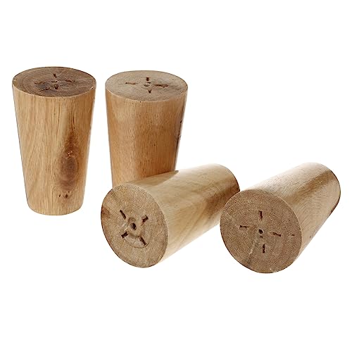 LIFKOME 4 Stück Holz Möbelfüße Set Runde Möbel Beine für Sofa Tisch Schrank Tv Stabile Elegante Füße mit Natürlicher Holzoberfläche von LIFKOME