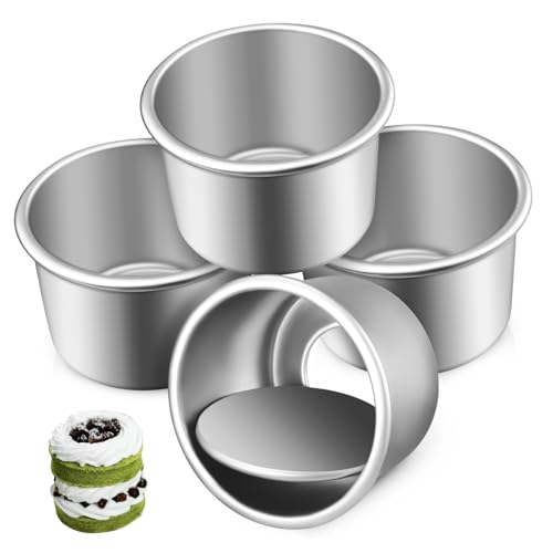 LIFKOME Mini-kuchenformen Rund Aus Aluminiumlegierung Backformen Mit Abnehmbarem Boden Für Einfaches Kuchenbacken 4 Stück LIFKOME Mini-kuchenformen Rund Aus Aluminiumlegierung Backformen Mit Abnehmbarem Boden Für Einfaches Kuchenbacken 4 Stück von LIFKOME