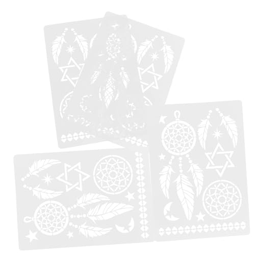 LIFKOME 4 Stück Mandala Schablonen Wiederverwendbare Pet Malvorlagen mit Filigranen Mustern Große Schablonen für Wandbemalung DIY Dekoration Möbelgestaltung Bastelprojekte und Kreative von LIFKOME