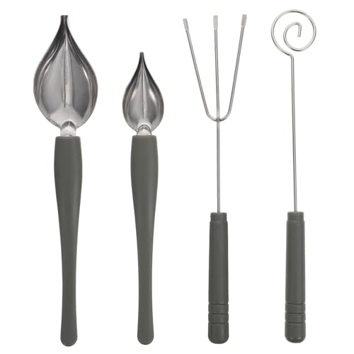 LIFKOME Edelstahl Malen Löffel Set – 4 Stück Saucenlöffel Für Schokolade Dekorieren Rostfreies Küchenwerkzeug Für Fondue Und Gebäck Ergonomischer Griff Für Bequemen Halt von LIFKOME