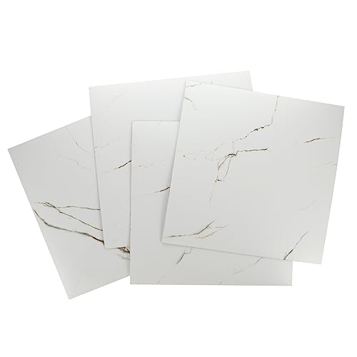 LIFKOME 4 Stück Selbstklebende PVC Bodenfliesen Marmoroptik Langlebige Vinyl Fliesenaufkleber Wasserfest Einfach zu Entfernen für Wohnzimmer Küche Bad und Glatte Oberflächen von LIFKOME