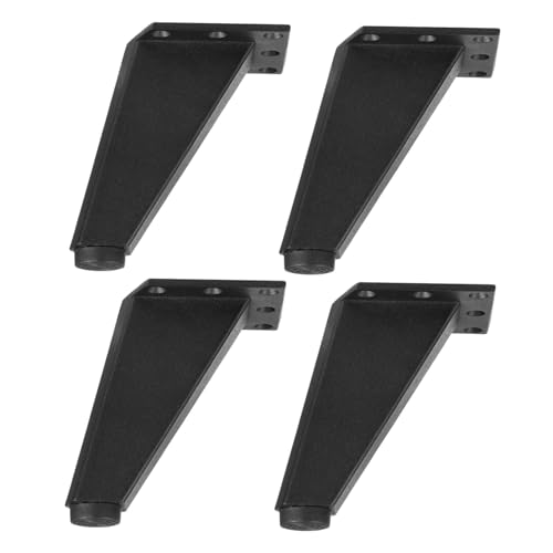 LIFKOME 4 Stück Teiliges Aluminium möbelfüße Schräg Schwarz für Sofa Tv Badezimmer Schrank Stabile Verstellbare Metallbeine Hohe Tragfähigkeit Einfache Montage für Wohnmöbel von LIFKOME