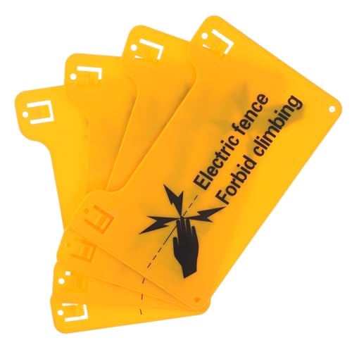 LIFKOME 4 Stück Teiliges Elektrozaun Warnschild aus Langlebigem Kunststoff mit Hochspannung Warnhinweis Wetterfestes Gelbes Sicherheitsschild zur Absicherung von Weidetieren und LIFKOME 4 Stück Teiliges Elektrozaun Warnschild aus Langlebigem Kunststoff mit Hochspannung Warnhinweis Wetterfestes Gelbes Sicherheitsschild zur Absicherung von Weidetieren und von LIFKOME