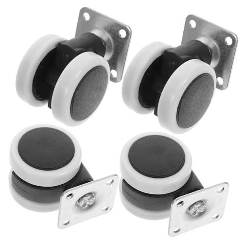 LIFKOME 4 Stück Teiliges Leiser Möbelrollen ohne Bremse Schwenkbare Schwerlastrollen für Babybett Kinderbett und Indoor möbel Robuste Weiße Kantenschutz lenkrollen für Einfache Montage von LIFKOME