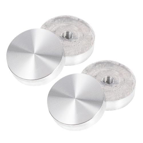 LIFKOME 4 Stück Teiliges Runde Aluminium Scheiben Gewinde Glas Tischadapter für Runde Glasplatten Silberfarbene Metallrondelle zur Umwandlung von Möbeln in Glastische Einfache Montage für von LIFKOME