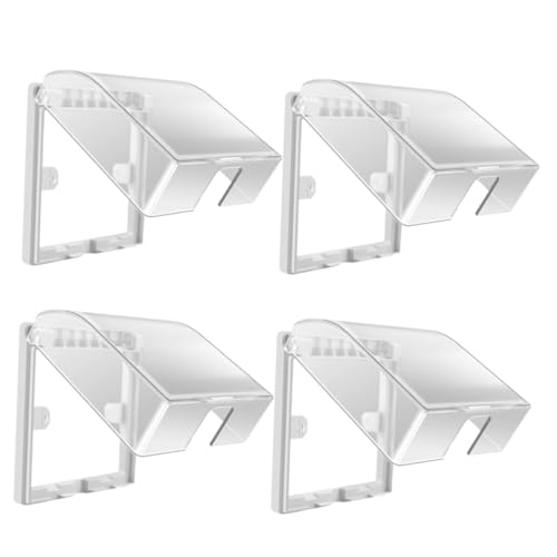 LIFKOME 4 Stück Teiliges Transparentes Steckdosen Schutzabdeckungs Wasserdichte Spritzwassergeschützte Schutzbox Robuste Lichtschalter Abdeckung für Bad und Haushalt Einfache Bedienung von LIFKOME