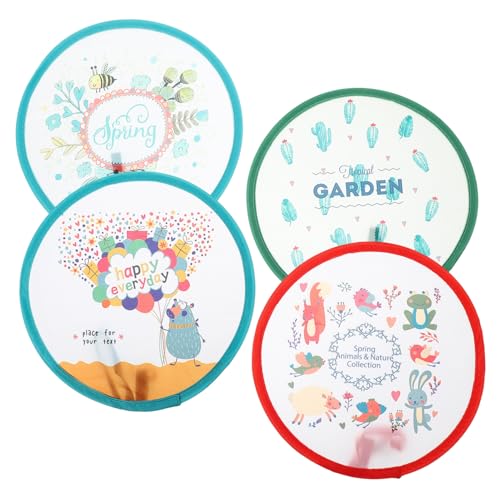LIFKOME 4 Stück Tragbare Runde Handfächer aus Polyester Leichte Faltbare Tanzfächer mit Niedlichen Cartoon-motiven Kompakt und Praktisch für Party Bühne Foto und Wohnraumdekoration LIFKOME 4 Stück Tragbare Runde Handfächer aus Polyester Leichte Faltbare Tanzfächer mit Niedlichen Cartoon-motiven Kompakt und Praktisch für Party Bühne Foto und Wohnraumdekoration von LIFKOME
