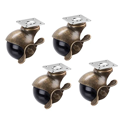 LIFKOME 4 Stück Vintage Messing Möbelrollen Lenkrollen mit Bremse Verschleißfeste Retro Casters für Schränke Werkbänke Leichte Möbel und Mobile Ausstellungsausrüstung LIFKOME 4 Stück Vintage Messing Möbelrollen Lenkrollen mit Bremse Verschleißfeste Retro Casters für Schränke Werkbänke Leichte Möbel und Mobile Ausstellungsausrüstung von LIFKOME